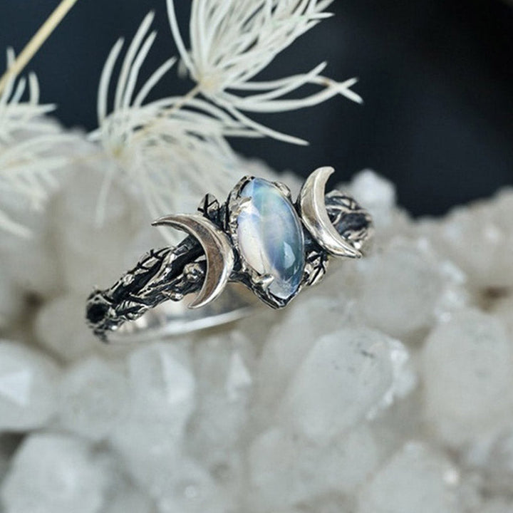 Stylish Moonstone Statement Ring - Iris-Moon-2.01 in-The Livary