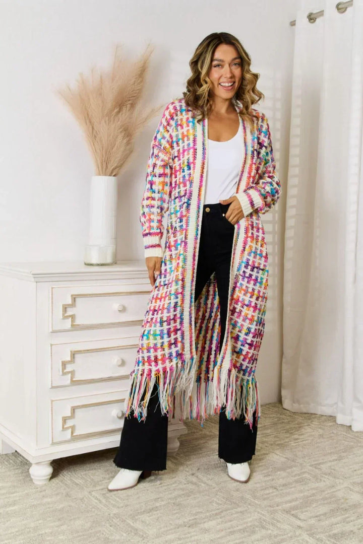 Stylish Coloured Cardigan for Women - Aurora-Red/White-S-The Livary
