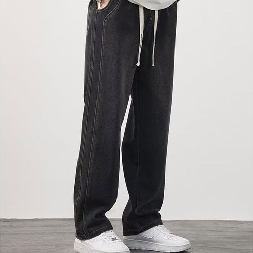Lightweight Men's Jeans with Straight Leg – Julian-Black-M-The Livary