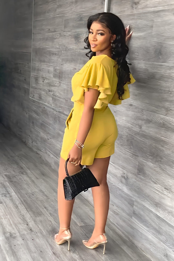 Trendy summer two-piece set with pleated design – Marlene-Green-S-The Livary