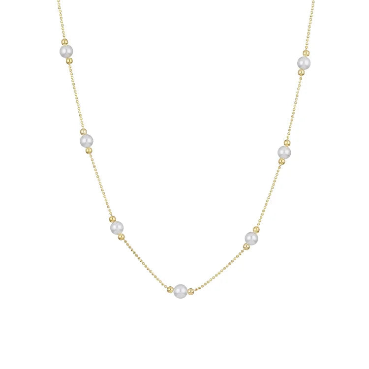 Timeless Golden Pearl Necklace - Serena-The Livary