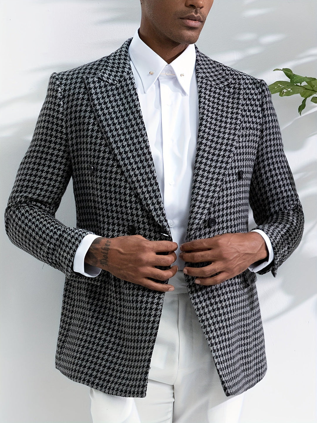Stylish Checked Men's Blazer - Oliver-S-The Livary