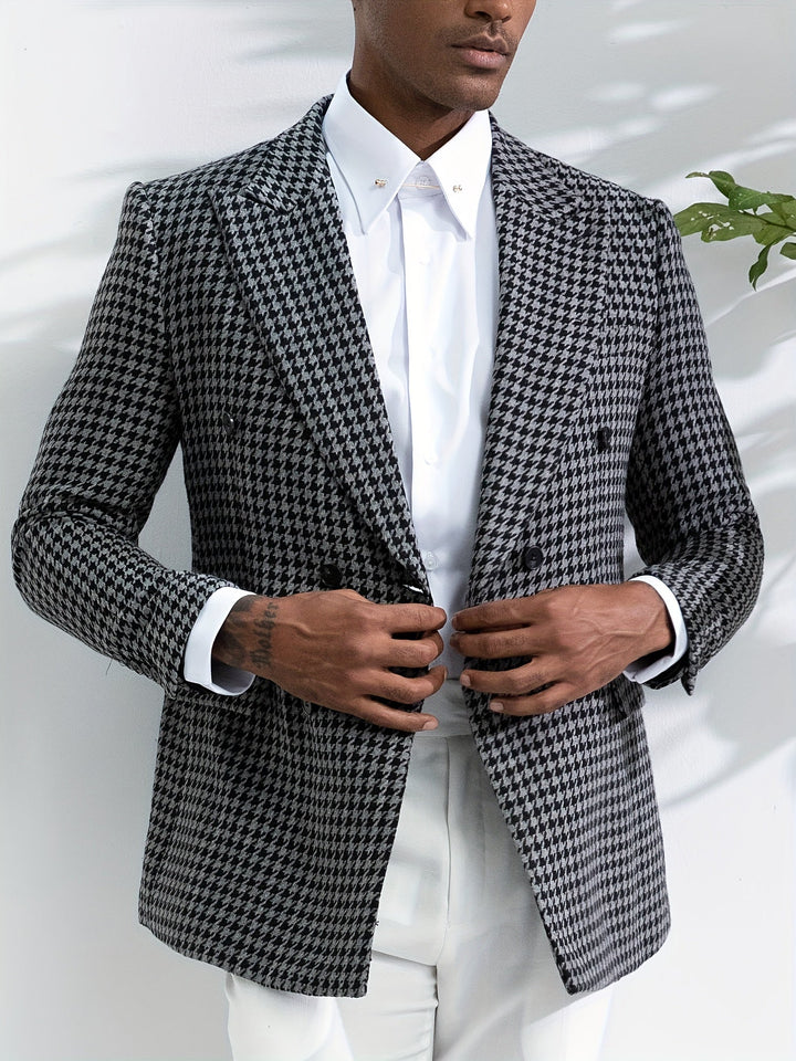 Stylish Checked Men's Blazer - Oliver-S-The Livary