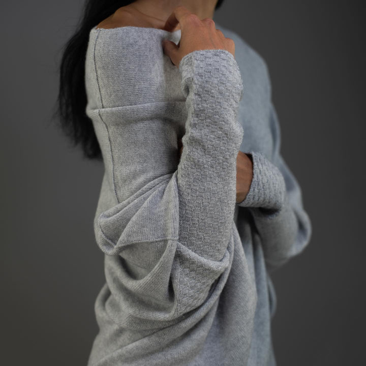 Trendy Off-Shoulder Sweater for Women - Livia-Light grey-S-The Livary