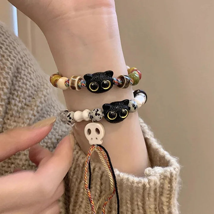 Katjes and Skull Bracelet - Selina-Skull + Kittens-The Livary