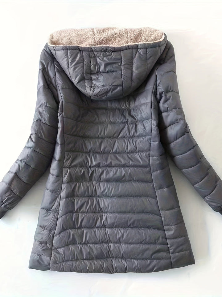 Fleece Lined Women's Jacket with Zip - Eliza-Black-XS-The Livary