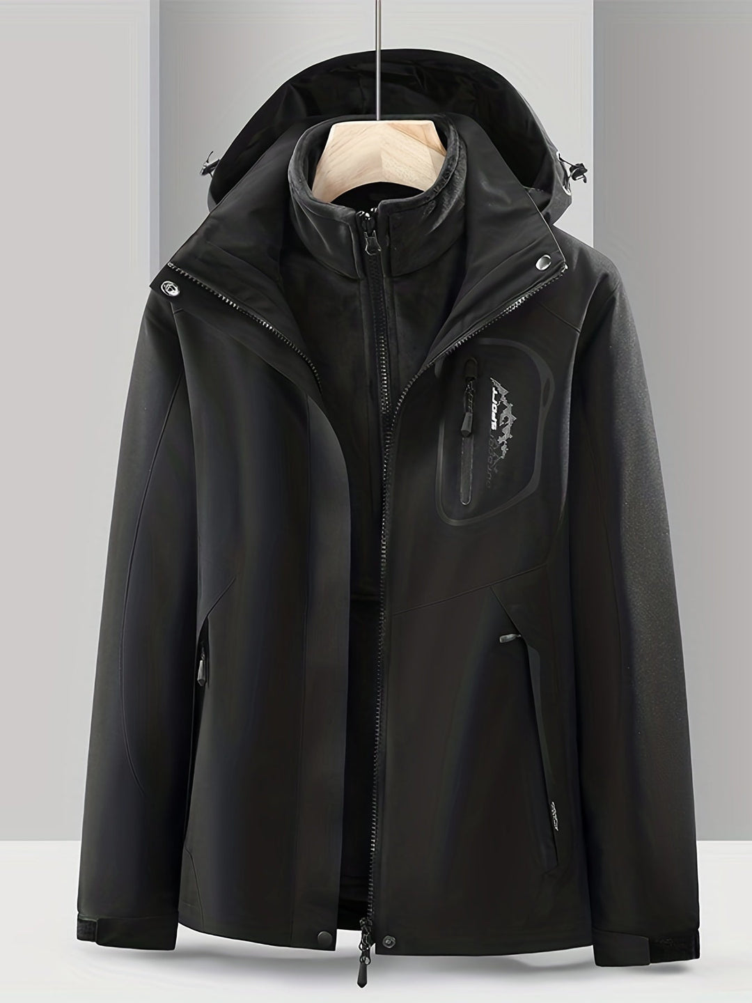3-in-1 Waterproof Jacket - Nora-Black-XS-The Livary