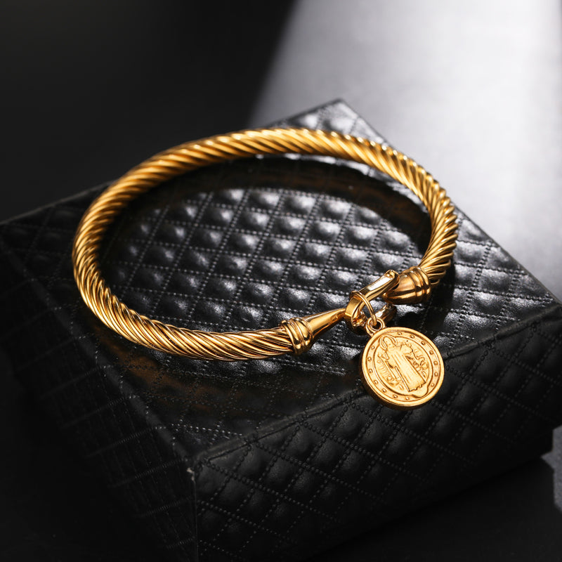 Saint Benedict Charm Bracelet - Benedetta-Gold-The Livary