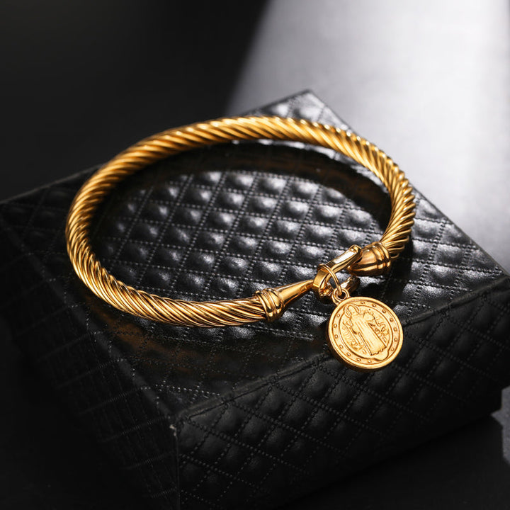 Saint Benedict Charm Bracelet - Benedetta-Gold-The Livary
