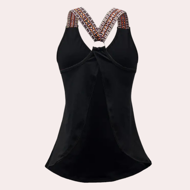 Black Fashionable V-Neck Top for Women - Noa-XS-The Livary