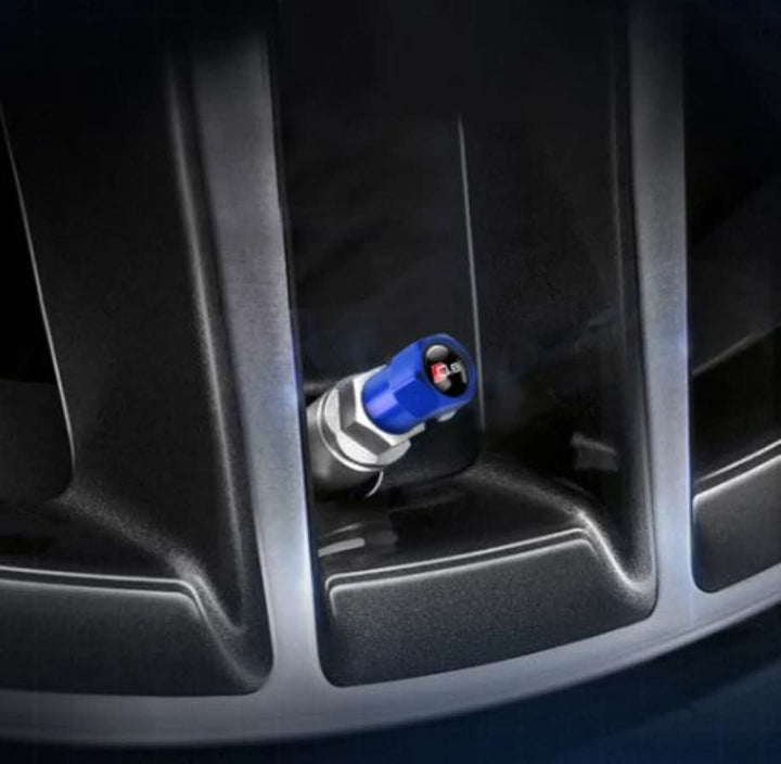 Brand Valve Caps Set (4 Pieces) - WheelTops-Black-Audi-The Livary