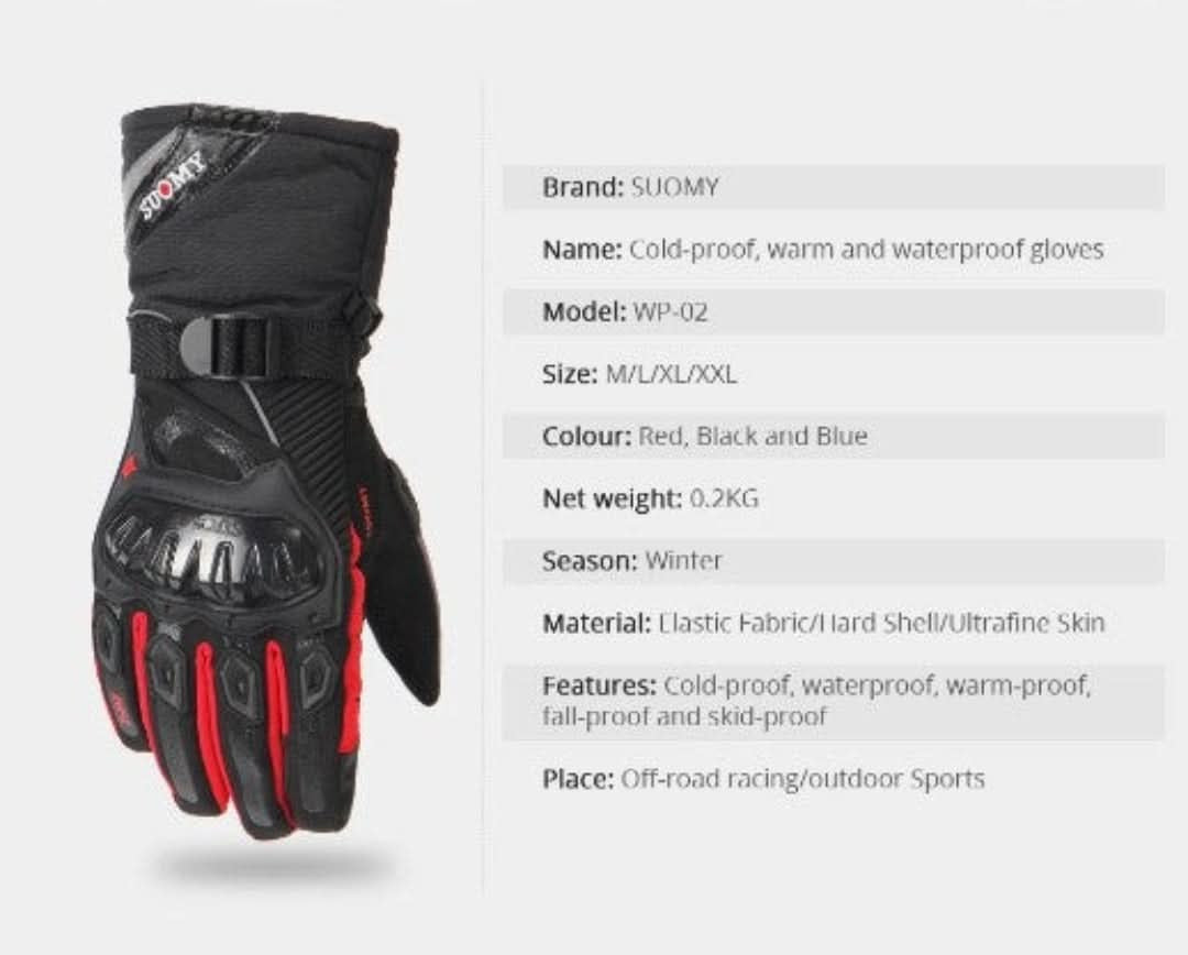 Waterproof Motorcycle Gloves for Winter - ShieldRide-Black-M-The Livary