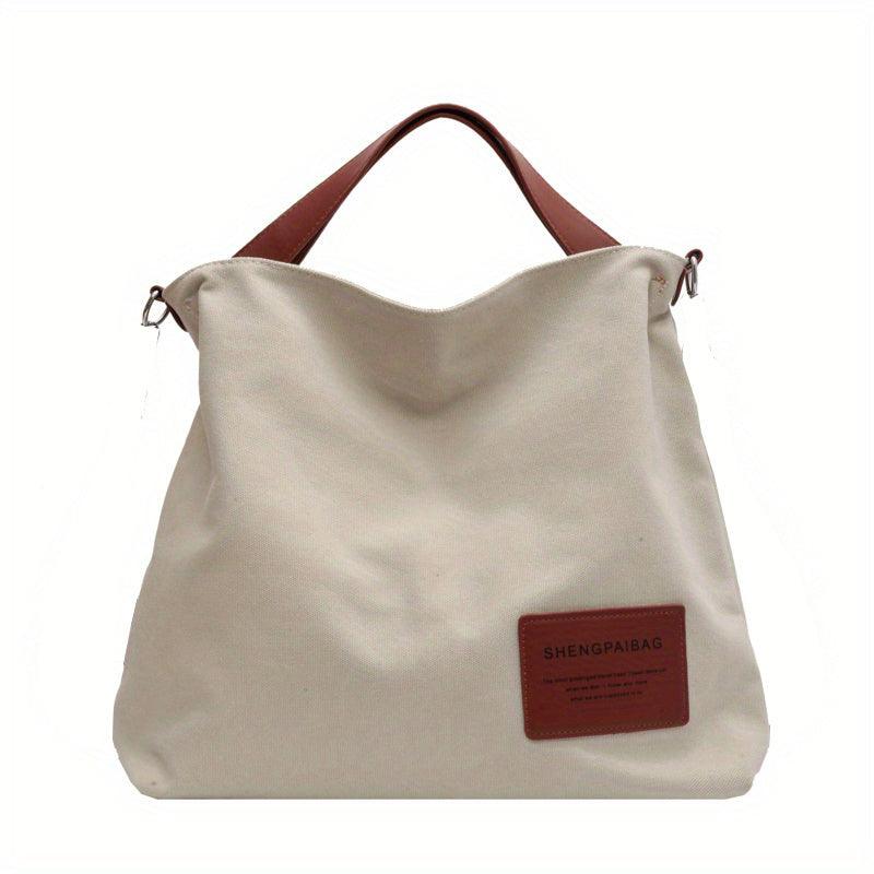 Stylish Canvas Shoulder Bag - Sienna-Cream white-The Livary
