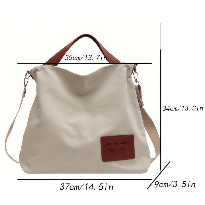 Stylish Canvas Shoulder Bag - Sienna-Cream white-The Livary