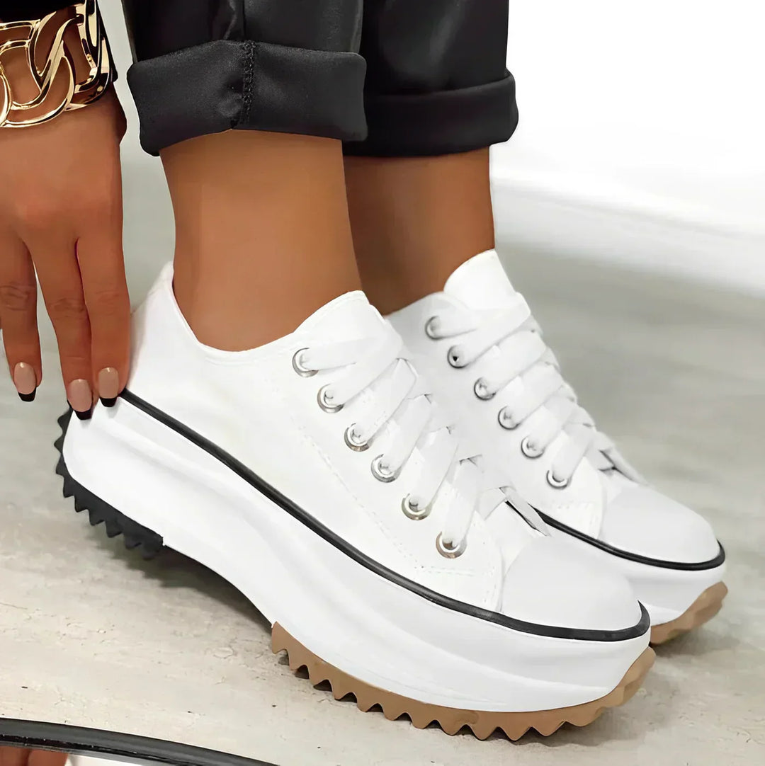 Stylish Platform Sneakers for Women - Arlette-White-2.5-The Livary