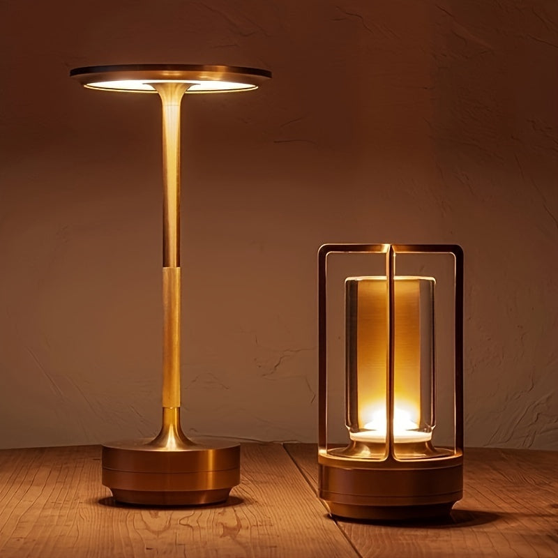 Japanese Style LED Touch Table Lamp - ZenLight-Gold-Style A-The Livary