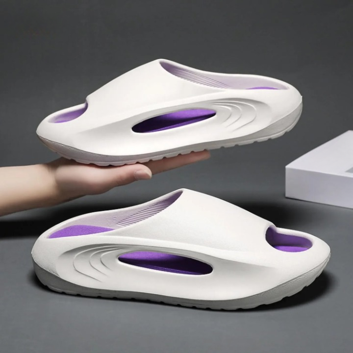 Men's Outdoor Sports Sandals – Cushioned Sole, Lightweight and Stable for Summer - MotionStride™-White and Purple-3.5/4.5-The Livary
