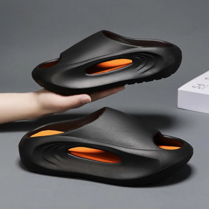 Men's Outdoor Sports Sandals – Cushioned Sole, Lightweight and Stable for Summer - MotionStride™-Black Orange-3.5/4.5-The Livary