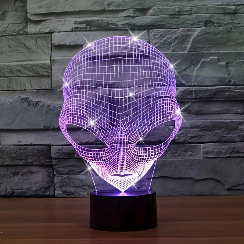 3D Alien Head LED Table Lamp with 7 Colours - Lunaris-The Livary