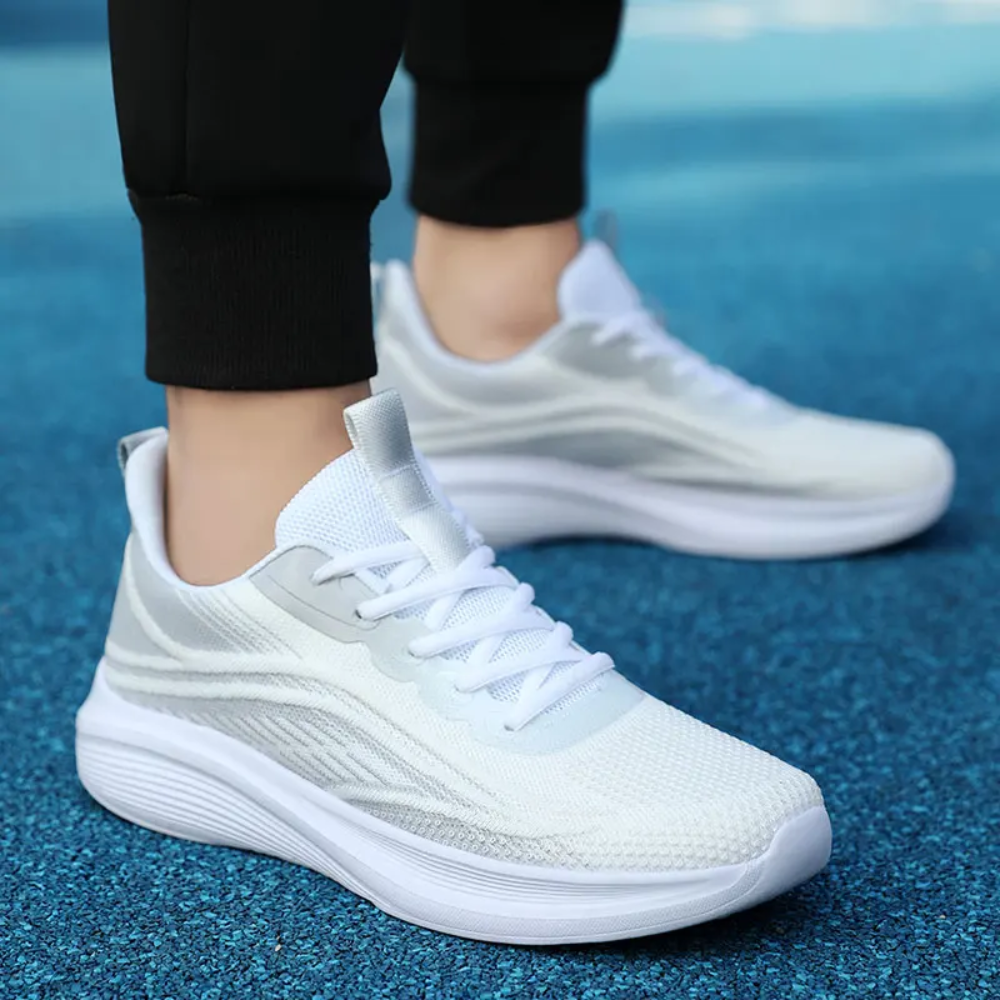 Comfortable Orthopaedic Sneakers - AeroStride-2.5-White-Grey-The Livary