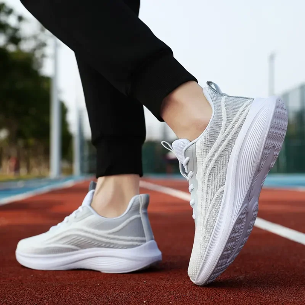 Comfortable Orthopaedic Sneakers - AeroStride-2.5-White-Grey-The Livary