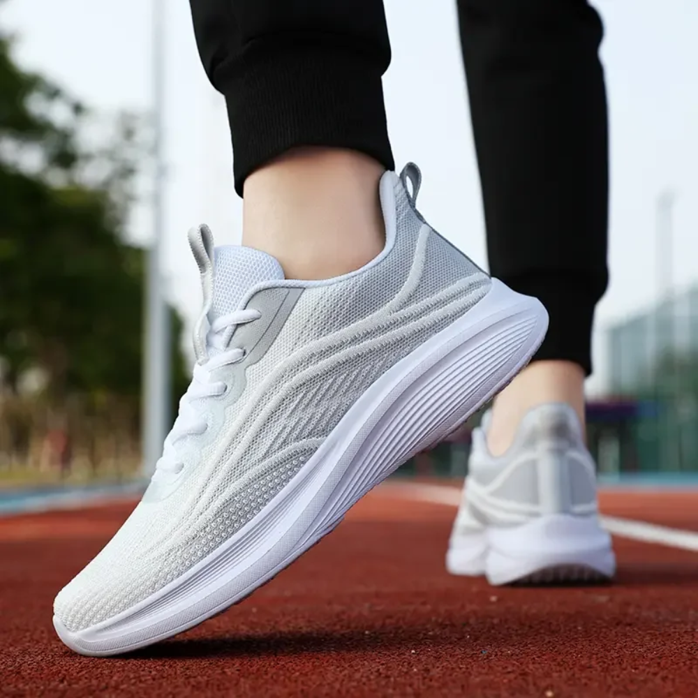 Comfortable Orthopaedic Sneakers - AeroStride-2.5-White-Grey-The Livary