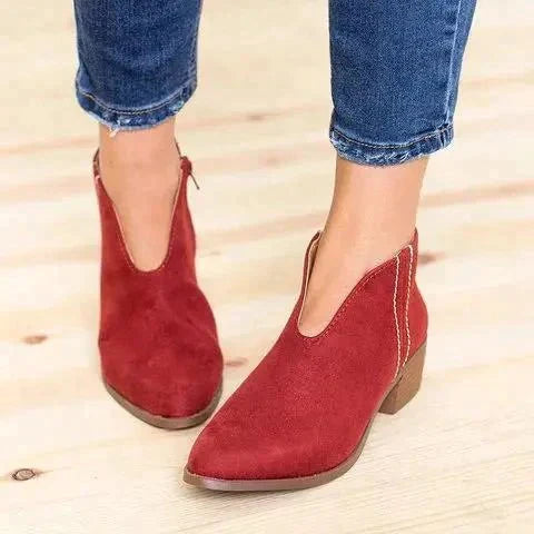 Stylish Ladies Ankle Boots - Eveline-Red-3.5-The Livary