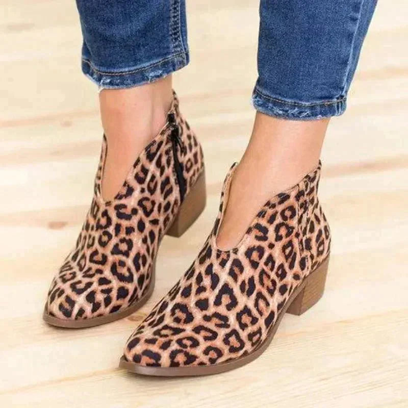 Stylish Ladies Ankle Boots - Eveline-Leopard-3.5-The Livary
