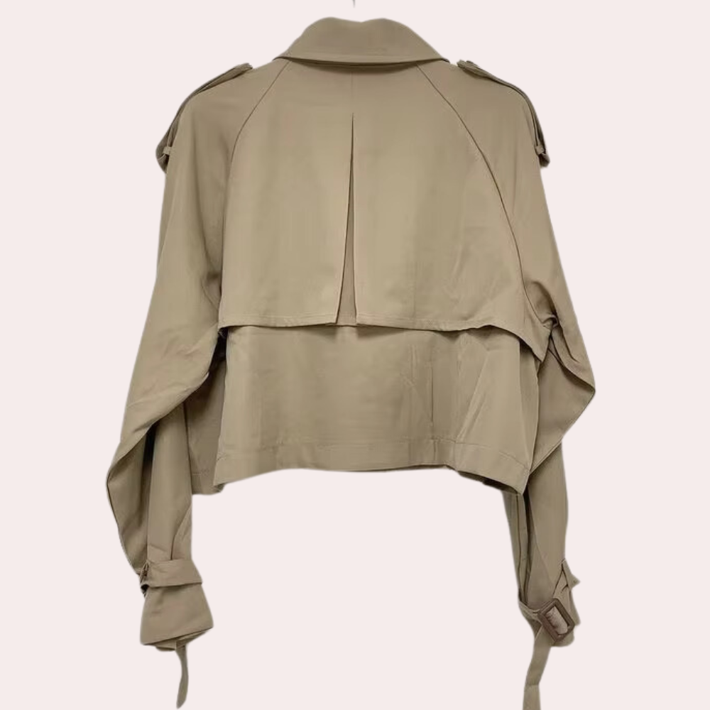 Short Ladies' Coat with a Modern Look - Sienna-Khaki-The Livary