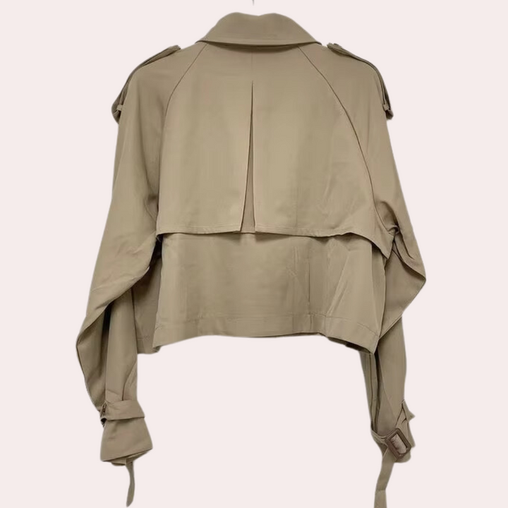 Short Ladies' Coat with a Modern Look - Sienna-Khaki-The Livary