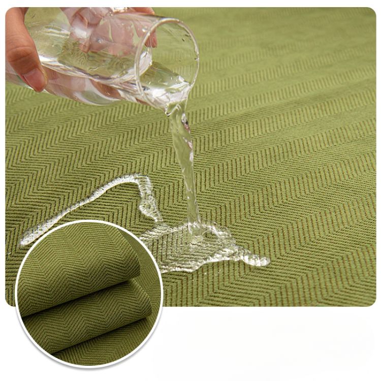 Chenille Bank Protector with Herringbone Structure – VeluraShield-Green-27.6×27.6in-The Livary
