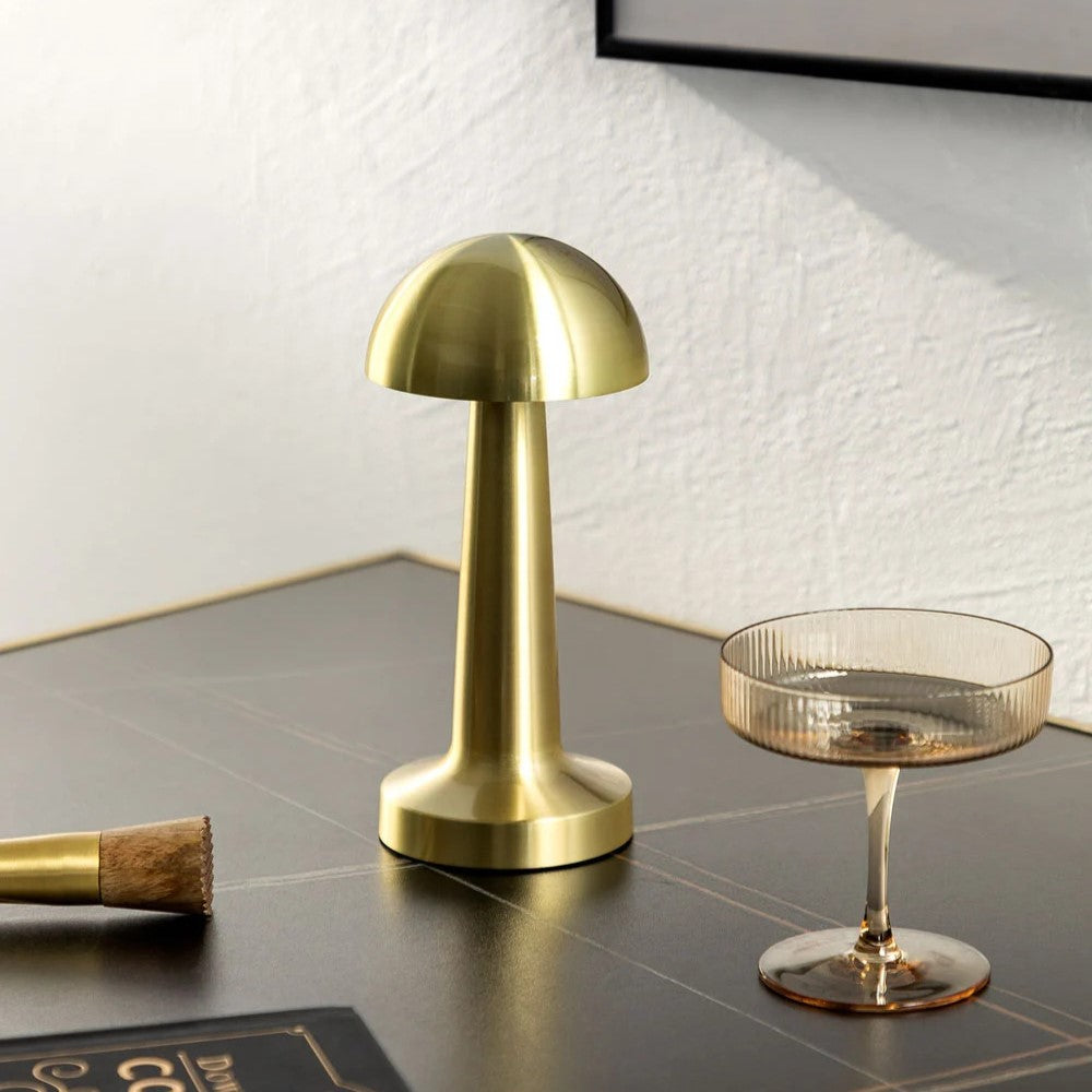 Modern Dimmerable Table Lamp - Victor-Gold-Cylinder-The Livary