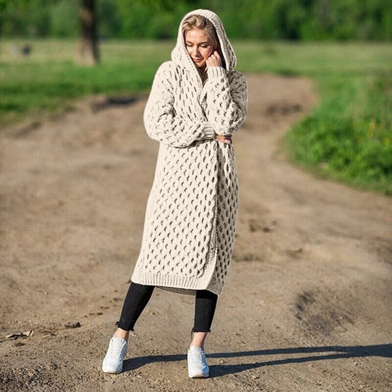 Knitted warm and soft cardigan - Emma-Beige-S-The Livary