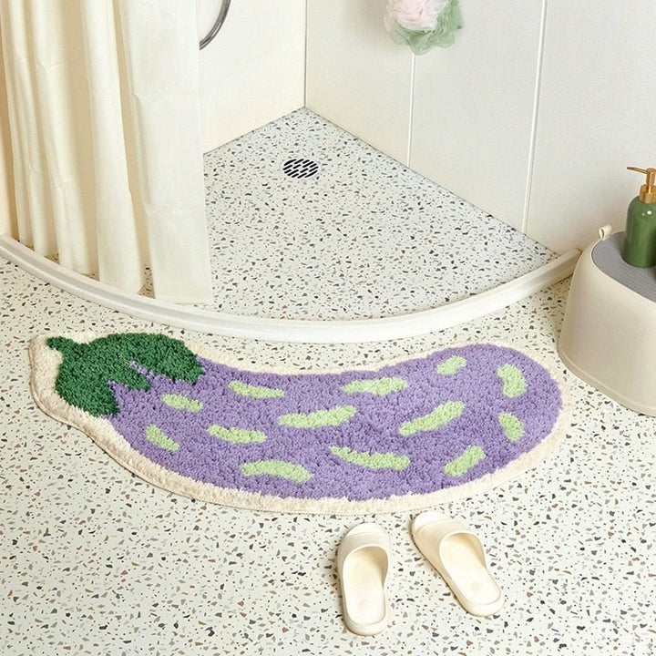 Anti-Slip Bathroom Mat with Banana or Eggplant Design - ZestPad-Banana-S (40x80cm)-The Livary