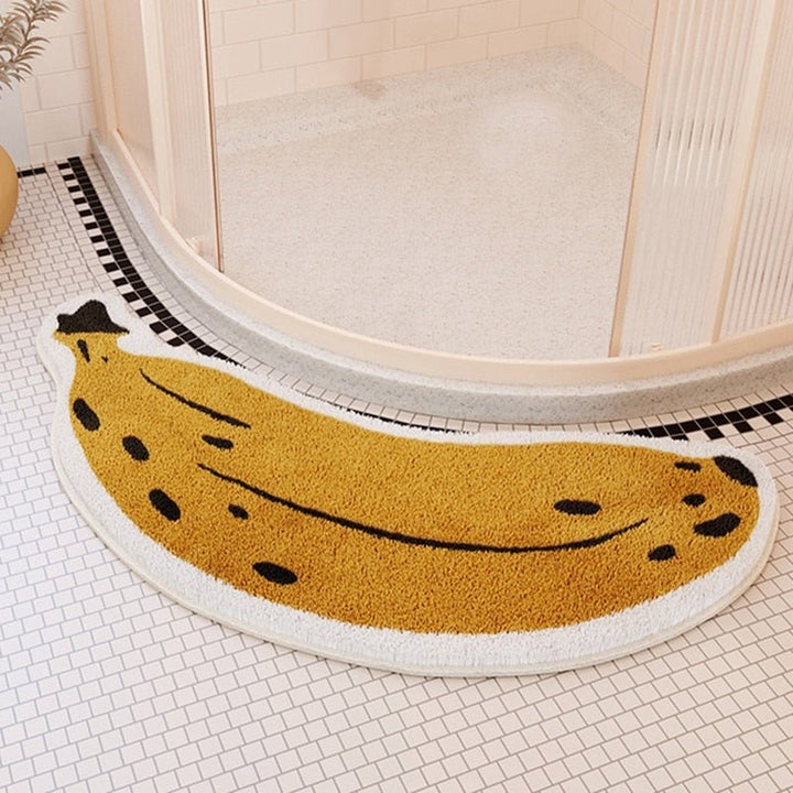 Anti-Slip Bathroom Mat with Banana or Eggplant Design - ZestPad-Banana-S (40x80cm)-The Livary