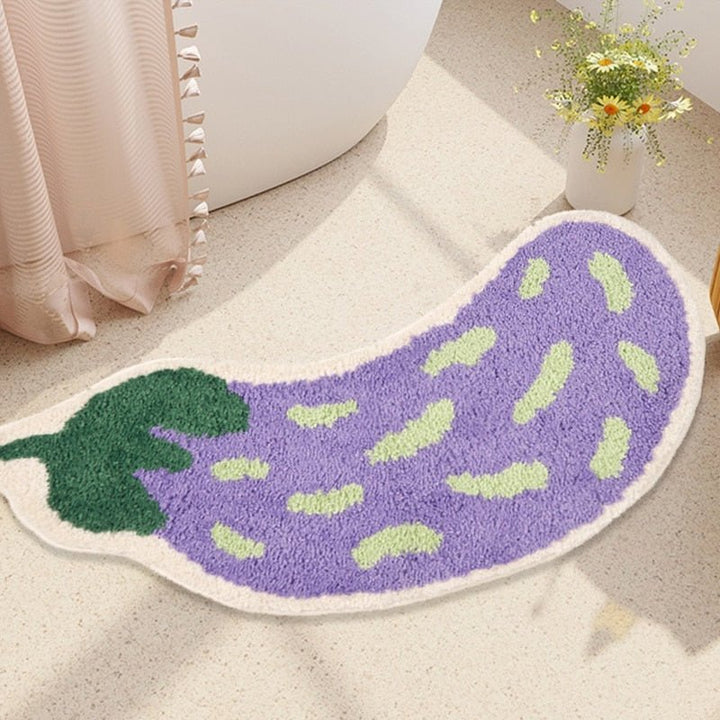 Anti-Slip Bathroom Mat with Banana or Eggplant Design - ZestPad-Banana-S (40x80cm)-The Livary