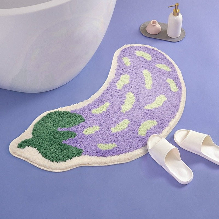 Anti-Slip Bathroom Mat with Banana or Eggplant Design - ZestPad-Banana-S (40x80cm)-The Livary