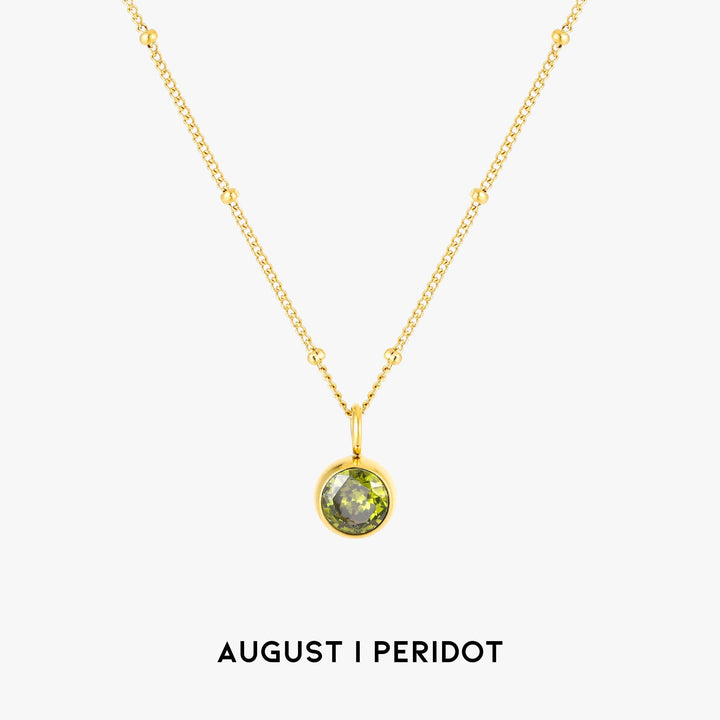Birthstone Necklace - Aurora-August | Period-Gold-The Livary
