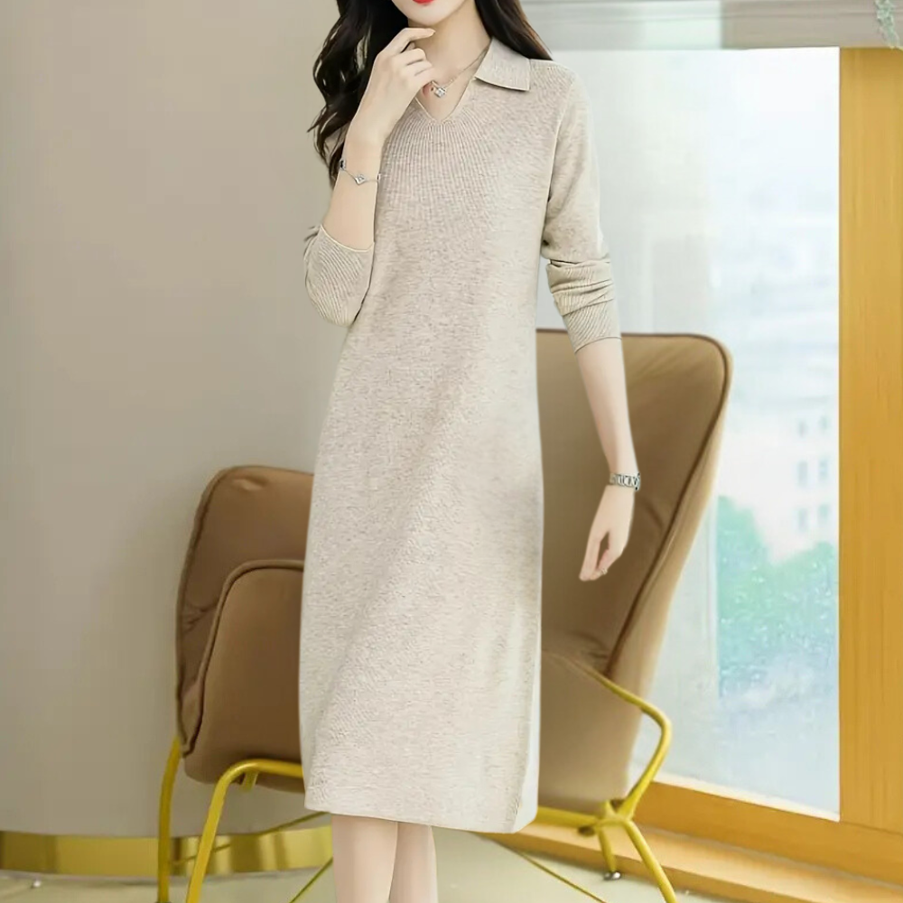 Knit Midi Dress - Mirelle-Apricot-The Livary