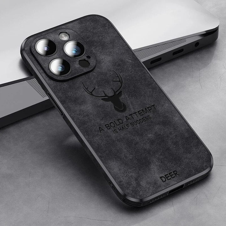 Luxury Deer Leather iPhone Case - Veltro-Brown-iPhone 15 Pro Max-The Livary