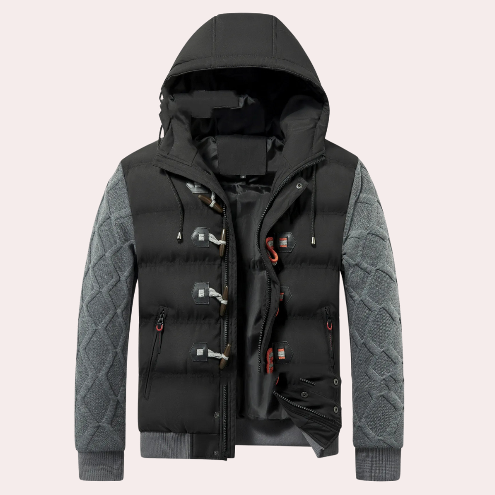 Trendy Warm Winter Jacket for Men - Raphael-Black-S-The Livary