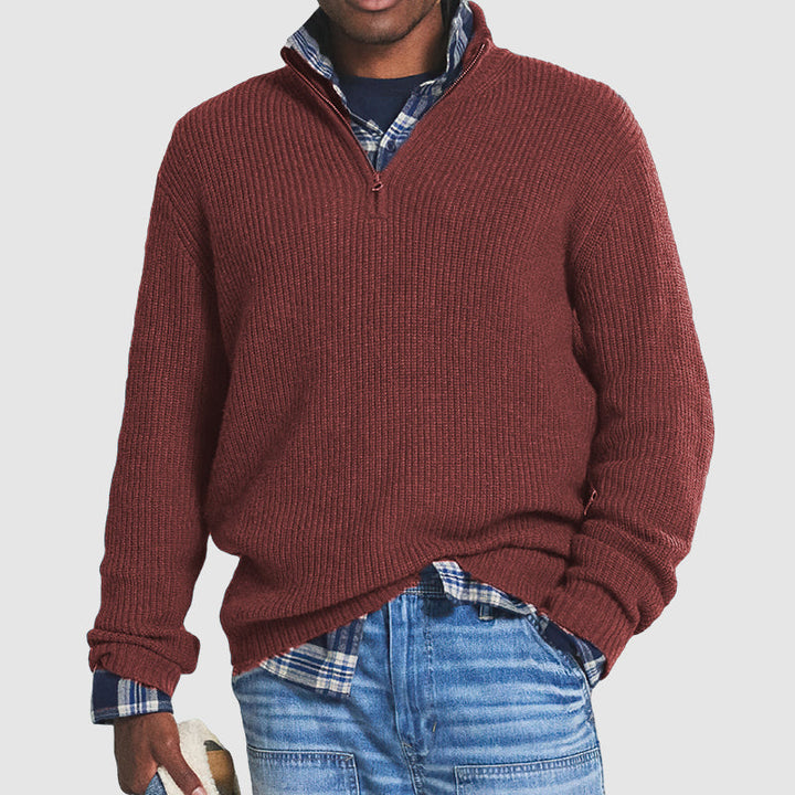 Business-Casual Men's Sweater with Zip - Vincent