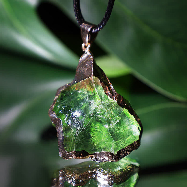 Fine Natural Moldavite Necklace - Lyra-The Livary