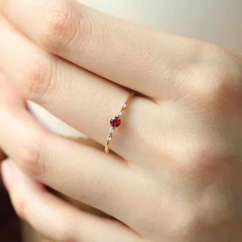 18K Gold Garnet Stone Ring - Elara-2.01 in-The Livary