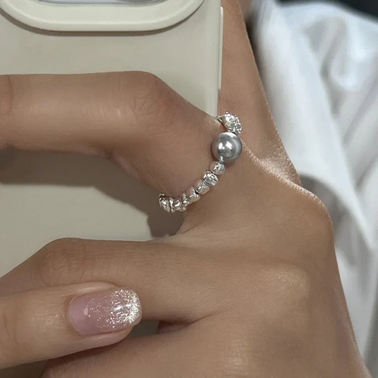 Galaxy Pearl Ring - Stella-Silver-5-The Livary
