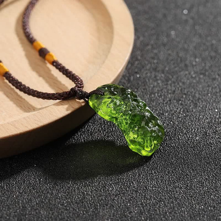 Purification Green Moldavite Necklace - Alina-Necklace + Natural Stone-3-5g-The Livary
