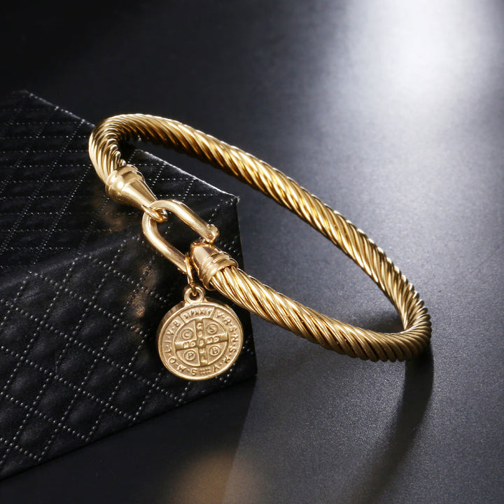 Saint Benedict Charm Bracelet - Benedetta-Gold-The Livary