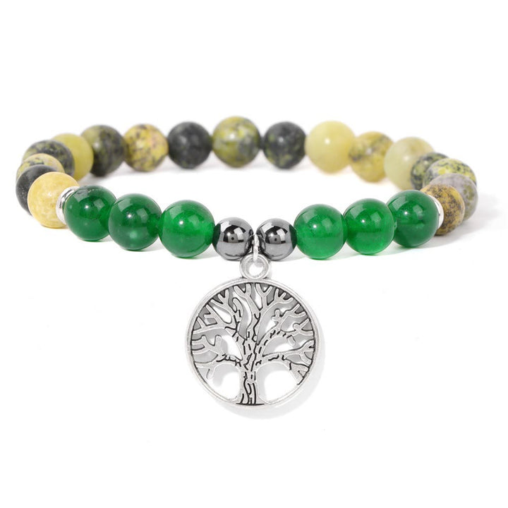 Natural Crystal Tree of Life Bracelet - Mila-Green Aventurine-The Livary