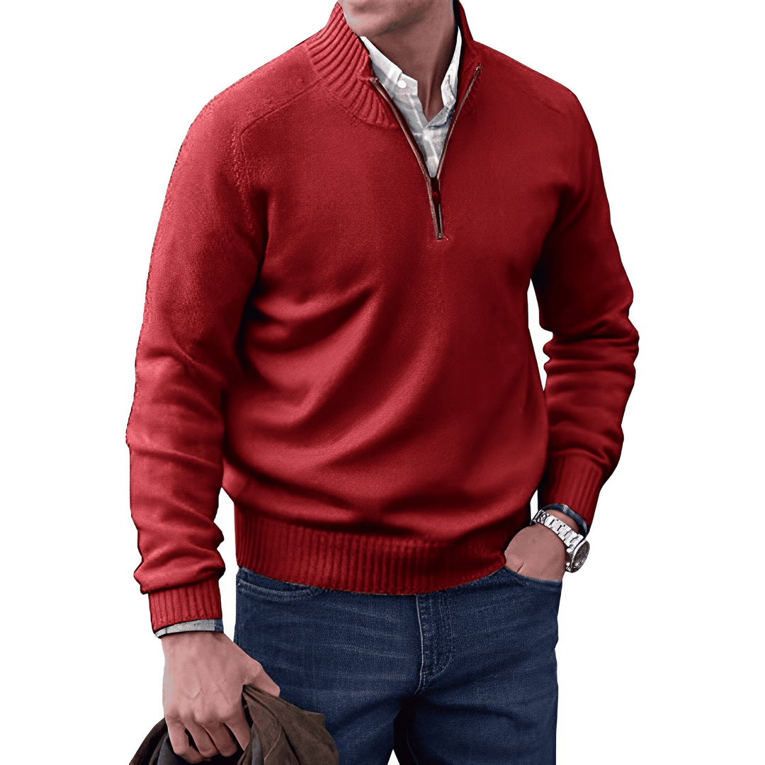 Luxury Cashmere Men's Sweater with Zip - Lucas