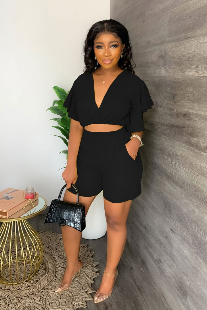 Trendy summer two-piece set with pleated design – Marlene-Green-S-The Livary
